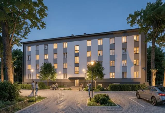 Budynek hostelowy w stanie deweloperskim po kapitalnym remoncie z kawalerkami do wykończenia. Uwaga - duży parking przy budynku